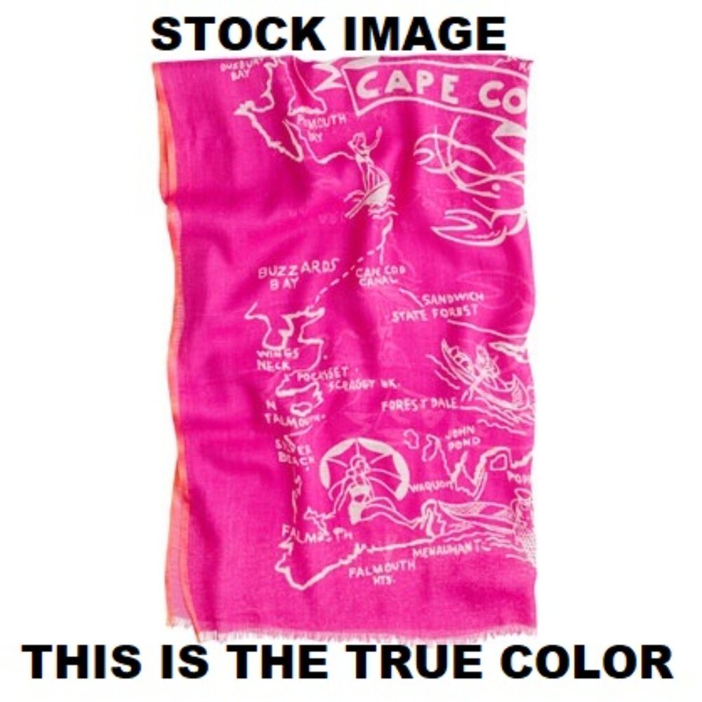 RARE J. Crew *PINK* Wool & Scarf Cape Cod Map Massachusetts Provincetown - Picture 3 of 13